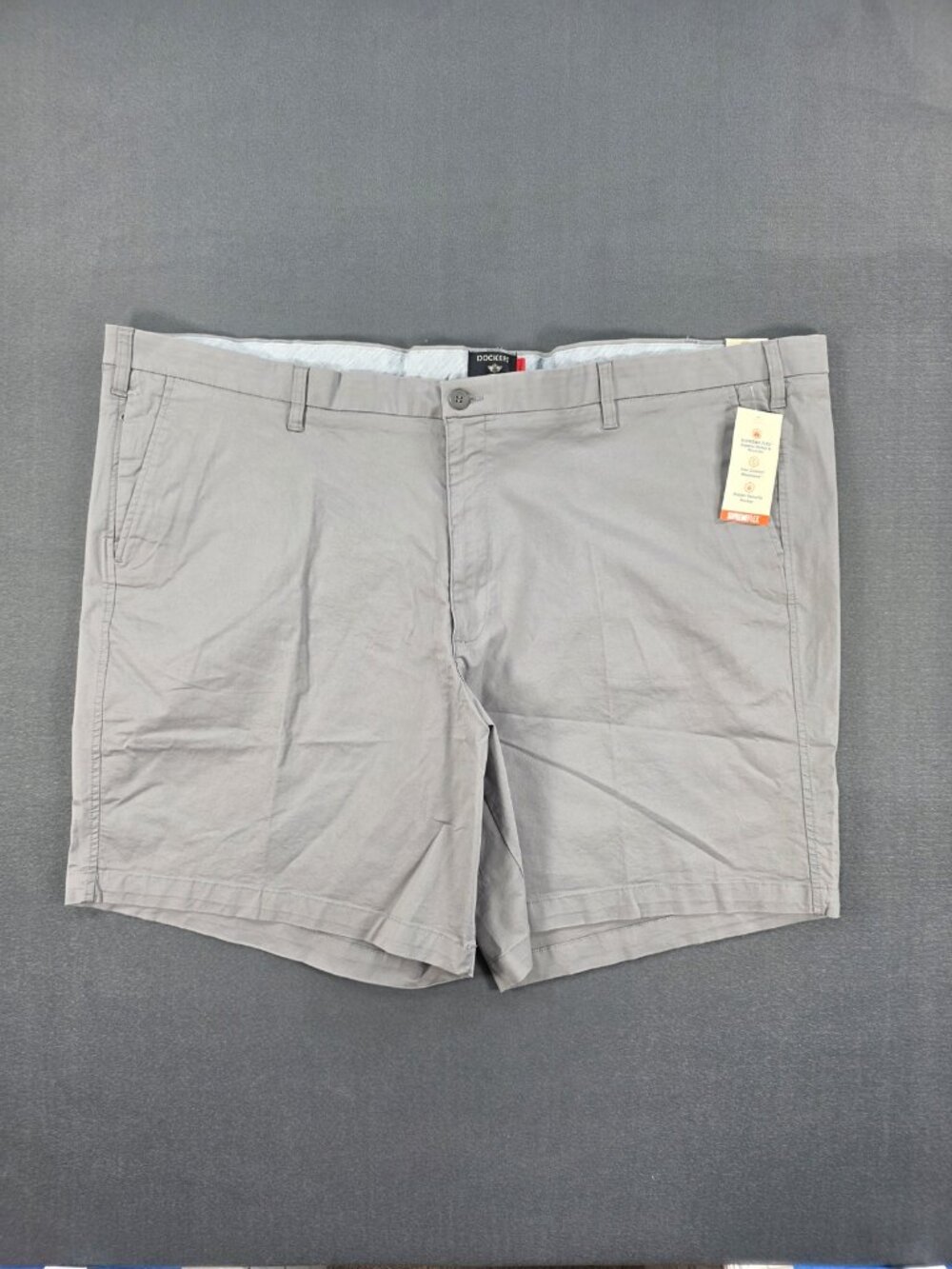 Dockers Ultimate Supreme Flex Shorts Men's 54 Big & Tall Gray NWT